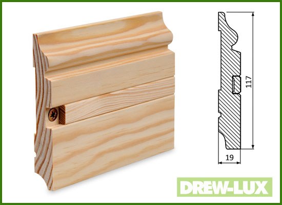 Pine skirting board 11.7 x 1.9 - EASY INSTALLATION